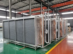 Technician performing maintenance on an evaporator unit